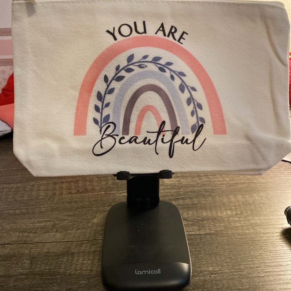 You Are Beautiful Canvas Pouch - NWOT